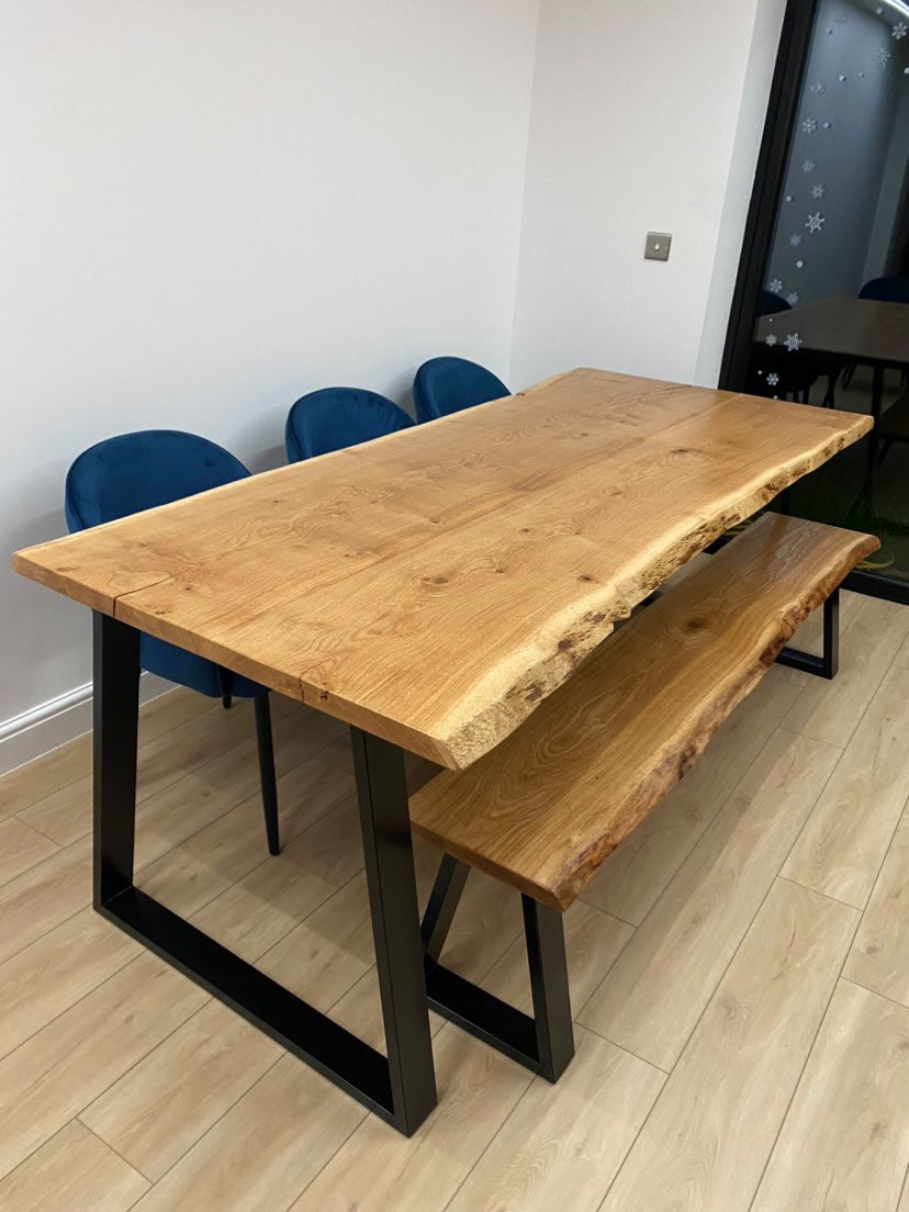 Live Edge Oak Table Bespoke Handcrafted Furniture by James James Bespoke Furniture Store