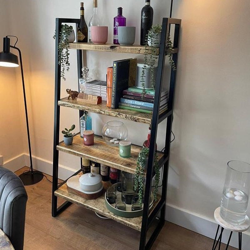 Slanted Metal Shelving Unit